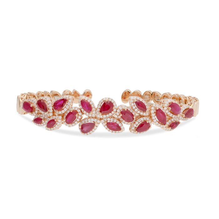 Pear and oval ruby bangle