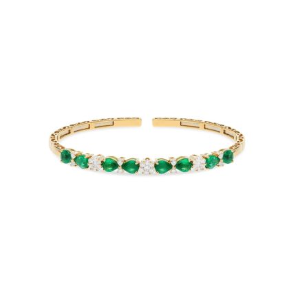 emerald bangle with diamonds
