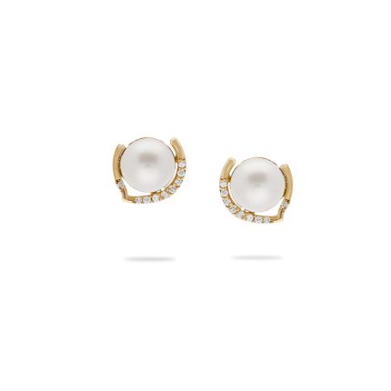 freshwater pearl earrings with diamonds