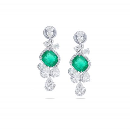 Colombian green emerald earrings