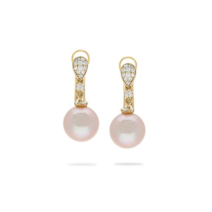 Pink freshwater pearl earrings