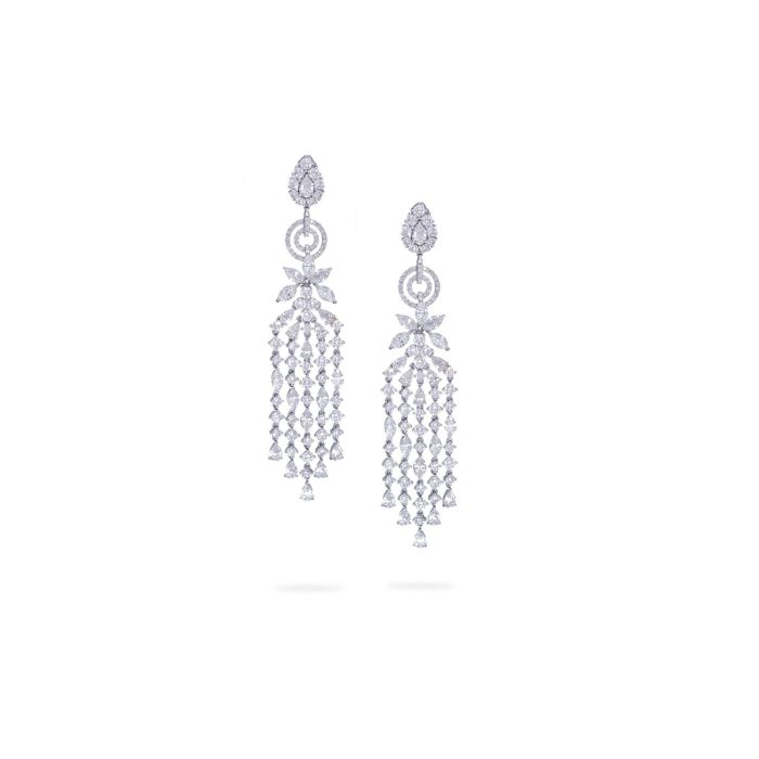 Pear and marquise diamond earrings