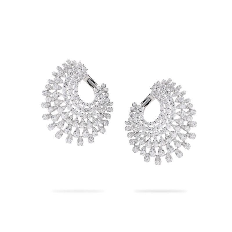 Diamond floral earrings