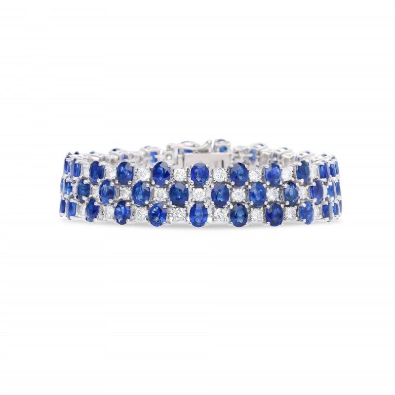 Natural blue sapphire and diamond bracelet