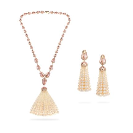 Mother-Of-Pearl Tassel Necklace set