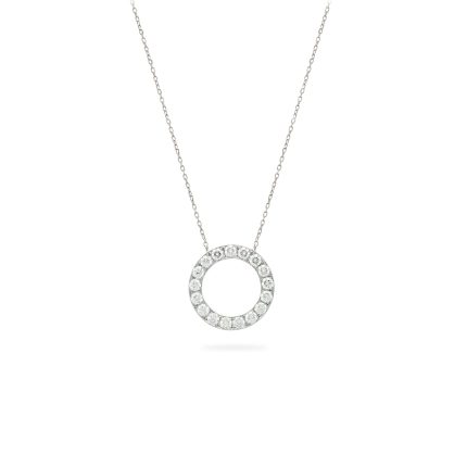 Halo Diamond Circle Necklace