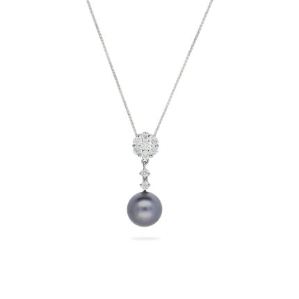 Tahitian pearl pendant with diamonds