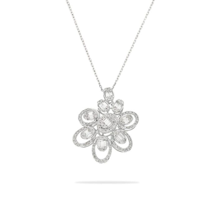 Floral diamond illusion pendant