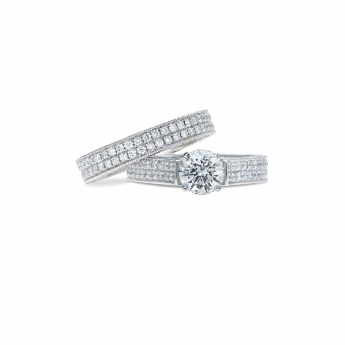 Twin Diamond Engagement Ring