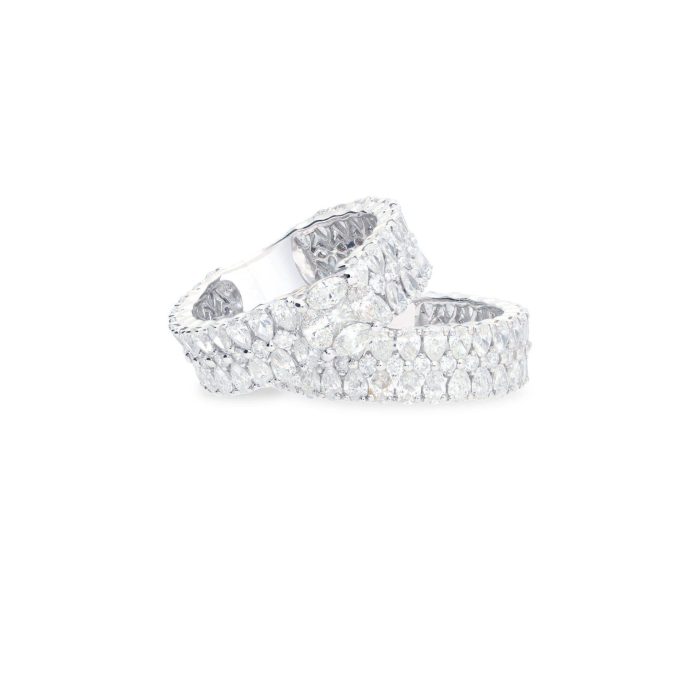 Pear and marquise diamond twin rings