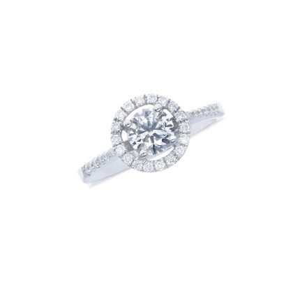 Diamond engagement ring with halo