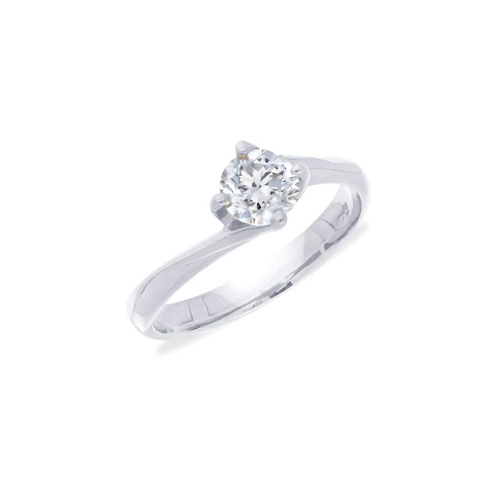 0.90ct Twisted solitaire Diamond ring